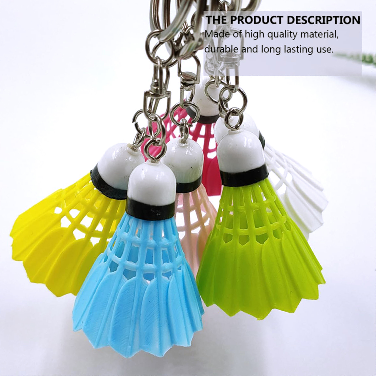 60 stuks 6 kleuren schattige badminton sleutelhanger sleutelhanger autohouder tas hanger sieraden sieraden sleutel hanger kettingen charme sleutelhanger