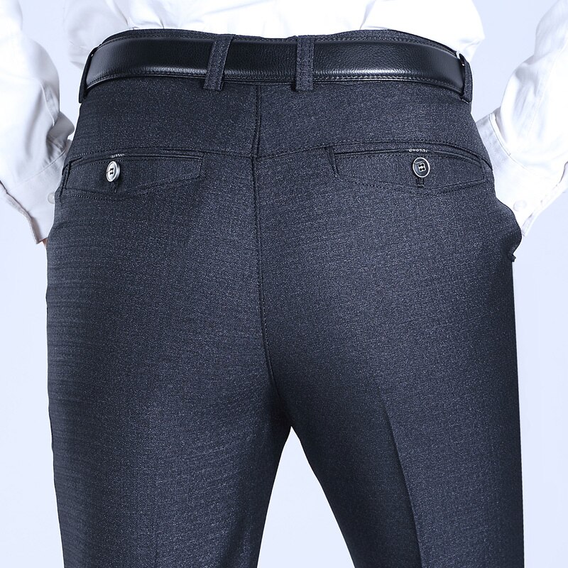 Jakkesætsbukser herre & #39 ;s arbejdsbukser herre klassiske bukser i stor størrelse pantalon homme kontor formelle bukser til mænd dress pants: Mørkegrå / 30