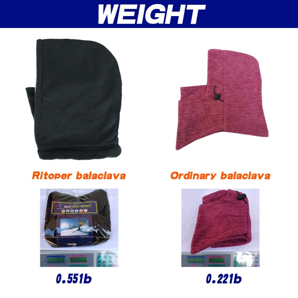 Ritoper vinter fleece balaclava mænd kvinder beanie varm tykkere hat tørklæde hals sport maske udendørs skiløb cykling skullies