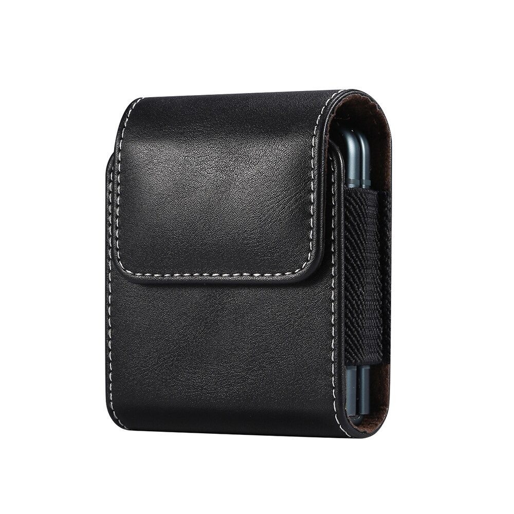 Per Samsung Galaxy Z Flip3 5G custodia per fondina per cintura custodia in pelle PU per F7070/F7000/F7110 marsupio per telefono Motorola Razr 5G: Black