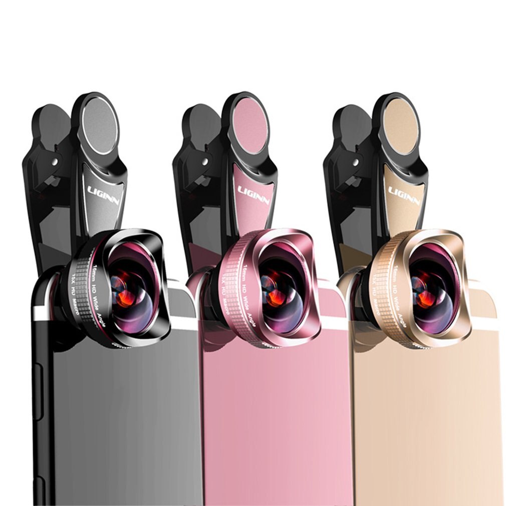 L-620 Mobile Phone Lens 16Mm Distortion-Free Wide-Angle Macro 2-In-1 Hd External Universal