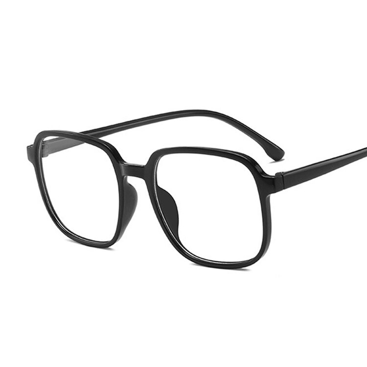 Firkantede menn briller ramme gjennomsiktige briller ramme kvinner årgang klare linser briller optisk brille ramme: Lys svart