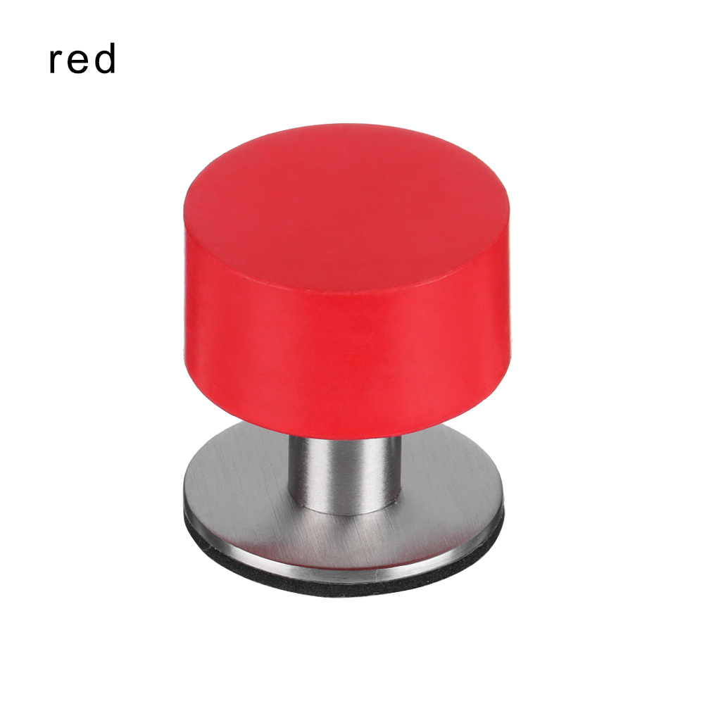 Stainless Steel Rubber Stopper Self Adhesive Door Stopper Practical Non Punch Rubber Floor Protector Door Stop Tool: Black & White