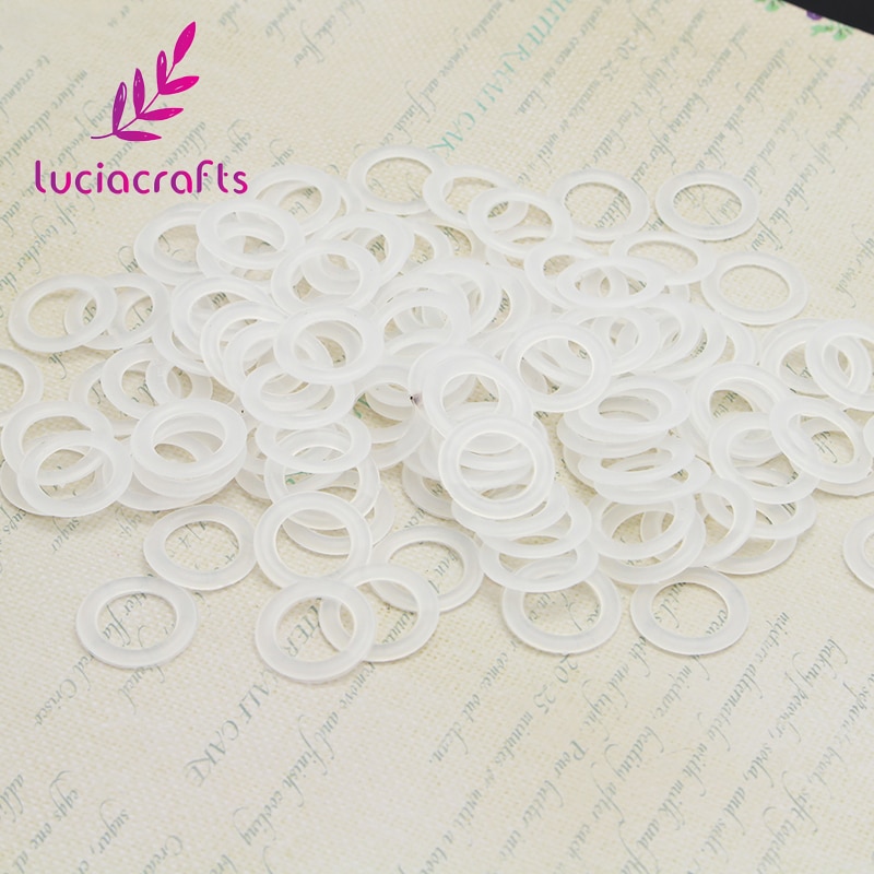 Lucia crafts 21mm witte plastic haak tas cirkel plastic cirkel diy autostoel kussen handtas accessoires 200 stuks/partij  j0143