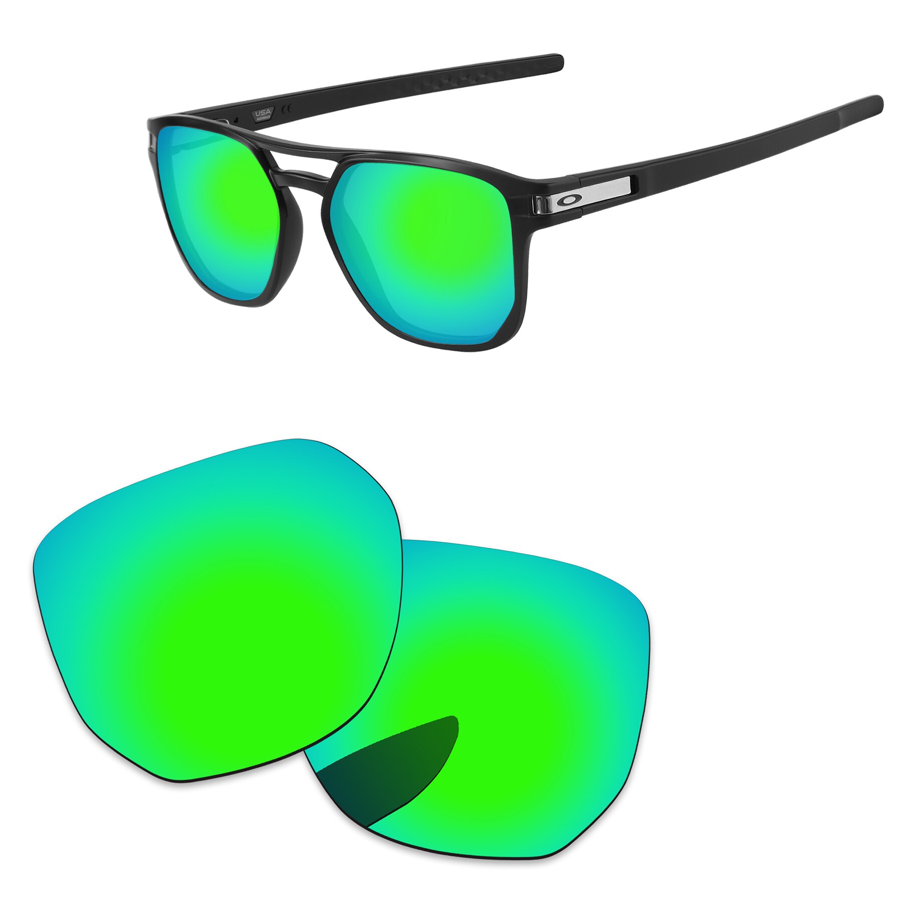 Alphax – lentilles de remplacement pour lunettes de soleil authentiques, Latch Beta OO9436, polarisées, Options multiples: Emerald Green