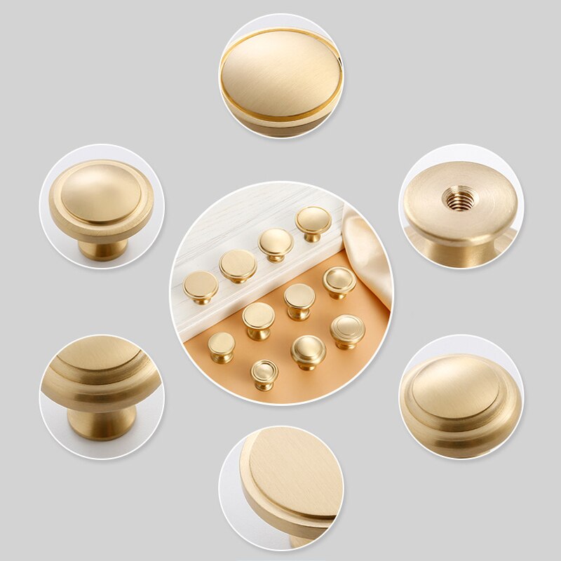 Round Brass Dresser Knob Drawer Handle Cabinet Door Handle Furniture Antique Kitchen Handle