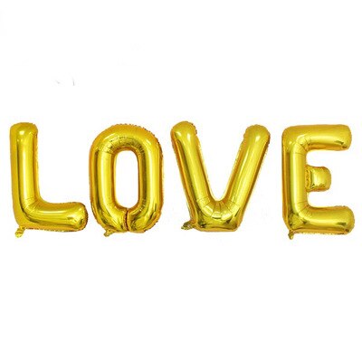 32 tommer stor folie helium ballon kærlighed sæt luft balloner bogstaver sølv guld aluminium folie globos bryllup fest dekoration forsyning: Guld