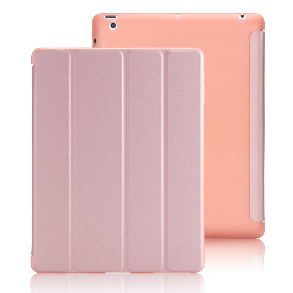 Dla iPad 2 3 4 etui skórzane etui z klapką dla iPad 2 etui A1396 inteligentny stojak uchwyt Funda dla iPad 4 etui A1458 A1460: Rose Gold