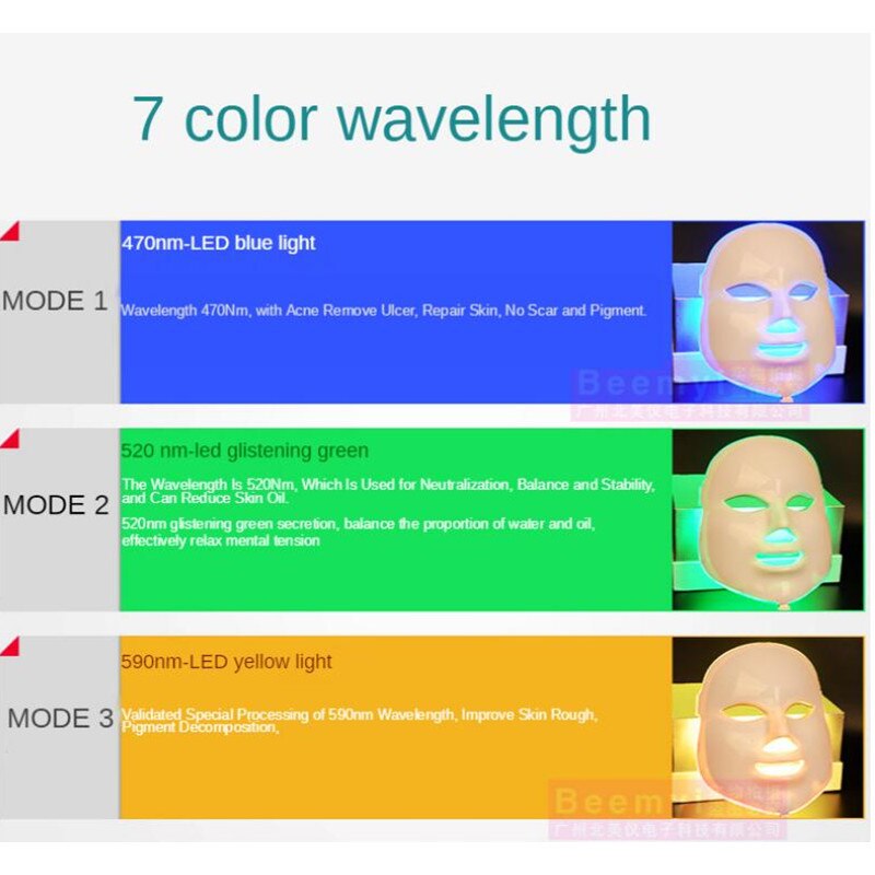 7 farbe LED Licht Haut Verjüngung Maske Akne Beseitigung Elektronische Maske Bleichen Heimgebrauch Schönheit Geräte