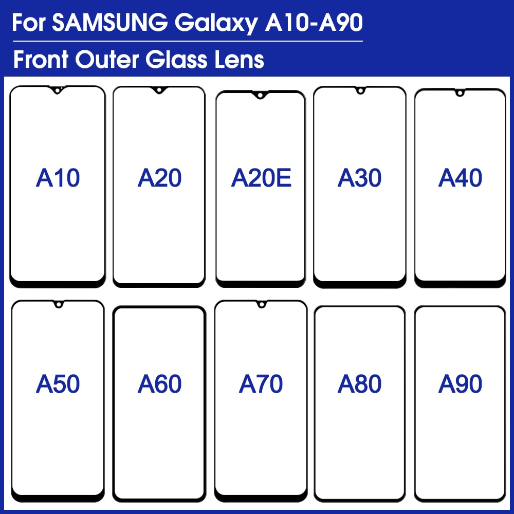 2 Piece/lot For Samsung A10 A20 A30 A40 A50 A60 A70 A80 A90 OEM LCD Screen Front Glass Lens Repair Parts Outer Replacement