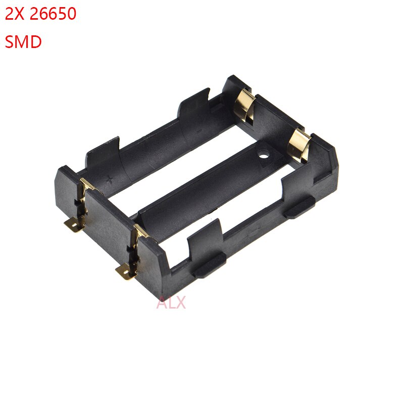 1PCS 2x 26650 battery holder smd smt Batteries case Storage Box With Bronze Pins 2 slot 2*26650 Rechargeable Battery Shell