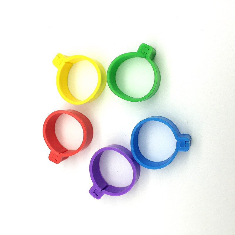 200 stuks Binnen diameter 2.0cm Kip voet ring Eend Gans Vogel Kwartel Gevogelte Kip Ring Gevogelte draagbare apparaat Hoge 1cm: 40 PCS x 5 Colors