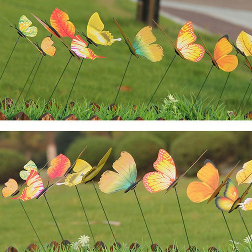 12Pcs Waterproof Butterflies Stakes Butterfly In Stick Decorative Garden Ornaments for Home Party Outdoor Yard Patio Decoration