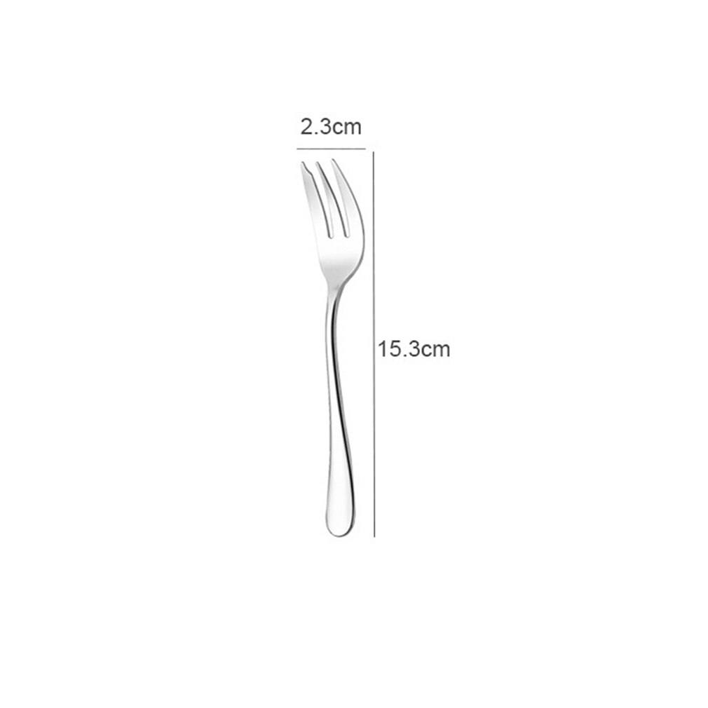 Tenedor de mesa de acero inoxidable para carne occidental, pescado, postre, pastel, fruta, Tridente, vajilla plateada espesa, herramienta para el hogar: Cake fork