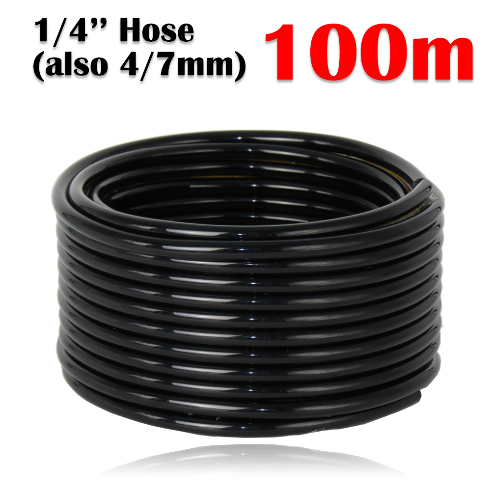 Garden 30-50M Watering Irrigation System Automatic Drip Kit Adjustable Spray Nozzle Dripper Ball Valve Timer 1/4" Hose Sprinkler: Brown