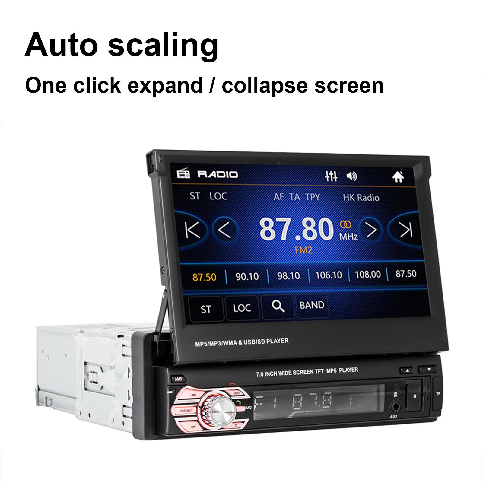 Retractable 7 Inch Multifunctional HD Touch Screen Video FM Radio Car MP5 Player Touch Screen Video FM Radio Car MP5 Player
