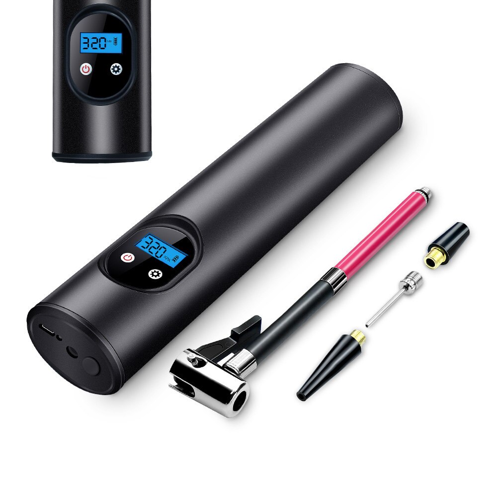 Portable 150PSI 12V Auto Car Air Compressor Bicycle Silver Tire Tyre Inflator Pump Auto Air Compressor with Display: Black