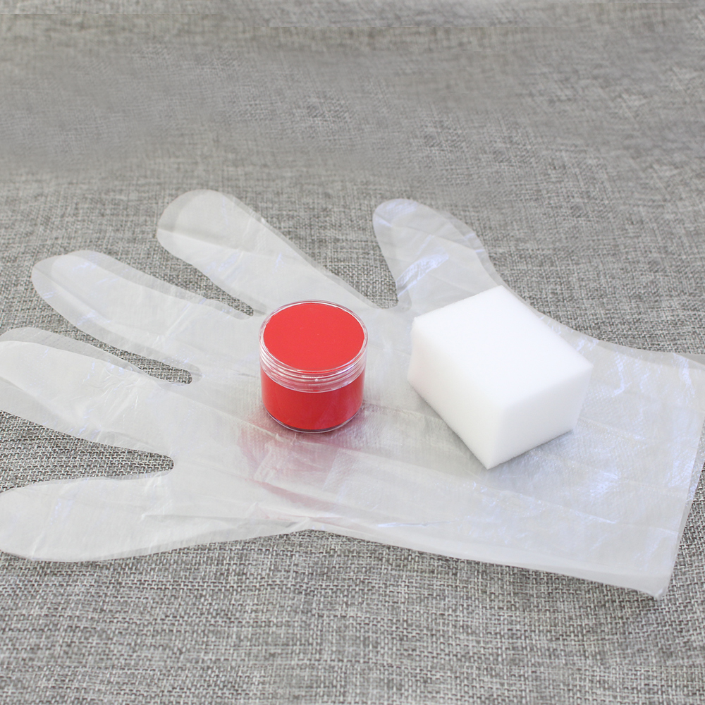 30ml piel pintura roja para pintar bolso de cuero, sofá, zapatos y ropa esponja y guantes gratis pinturas acrílicas