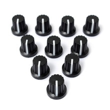 Zlinkj 10 Stuks 6 Mm Plastic Shaft Hole Dia Schroefdraad Gekartelde Potentiometer Knoppen Caps
