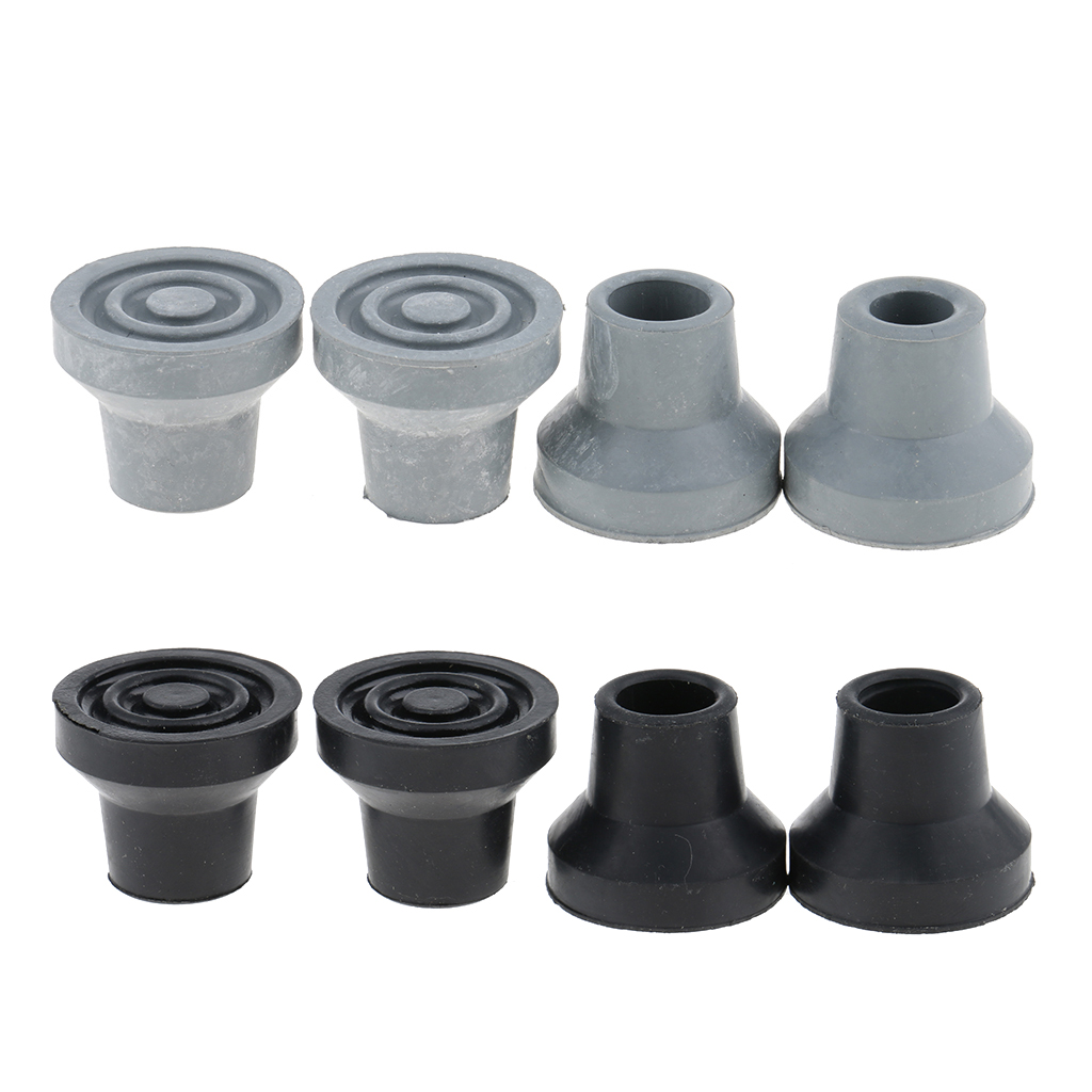 Bastones de goma y puntas para andador, tapas antideslizantes para patas de silla, protectores de puntas para bastones de Trekking, 8 Uds.