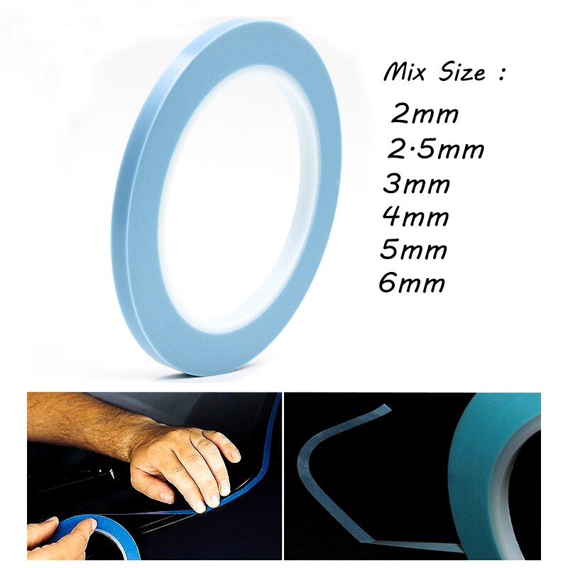 Blue Mix 6Rolls High-Temp Vinyl Fine Line Fineline Masking Tape Car Auto Paint 2mm 2.5mm 3mm 4mm 5mm 6mm