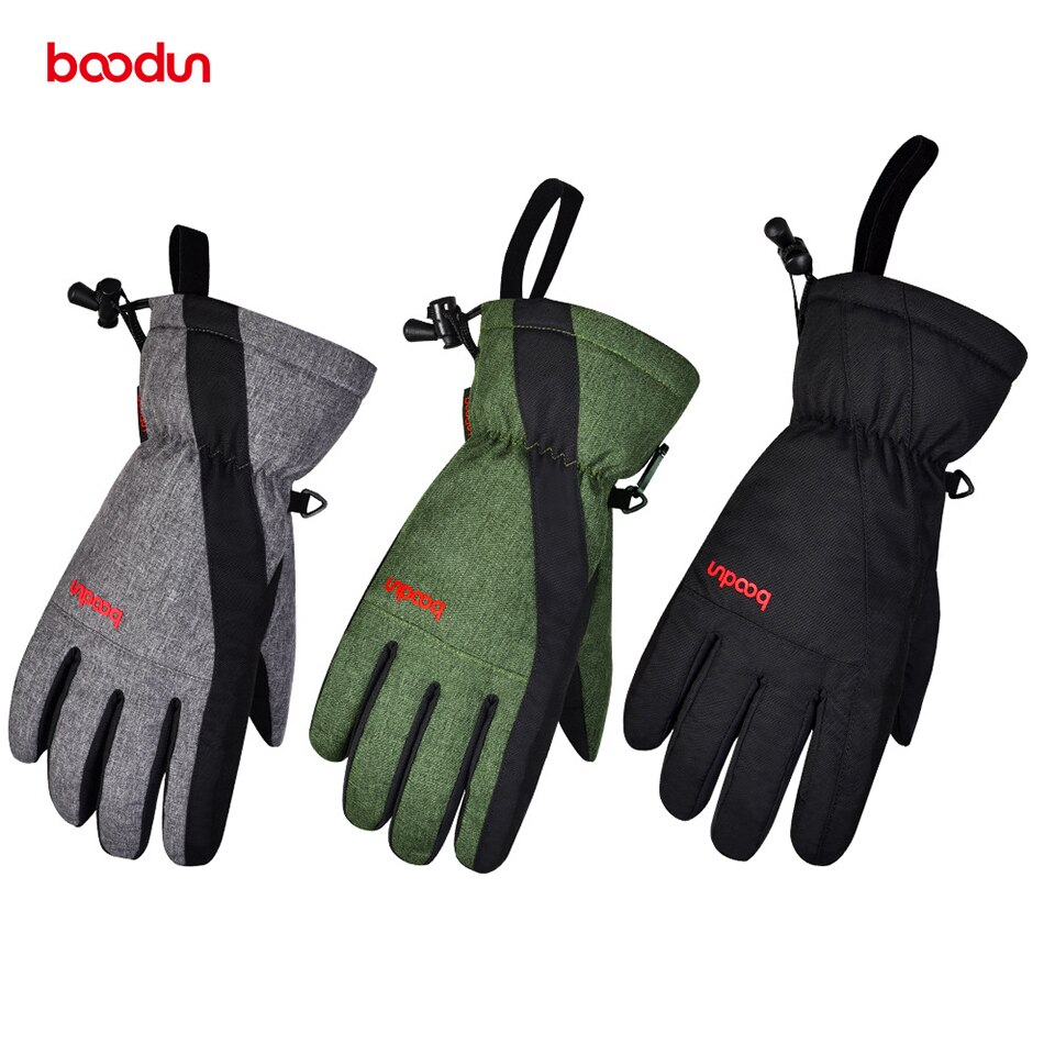 Boodun-luvas térmicas de ski, luvas impermeáveis com função de toque de neve, snowboard, quentes, móvel de neve, luvas masculinas e femininas