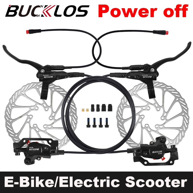 BUCKLOS-Juego de frenos de disco de aceite hidráulico para bicicleta, patinete eléctrico, bicicleta plegable de montaña, frenos de apagado, piezas de freno de pinza de 2 pistones