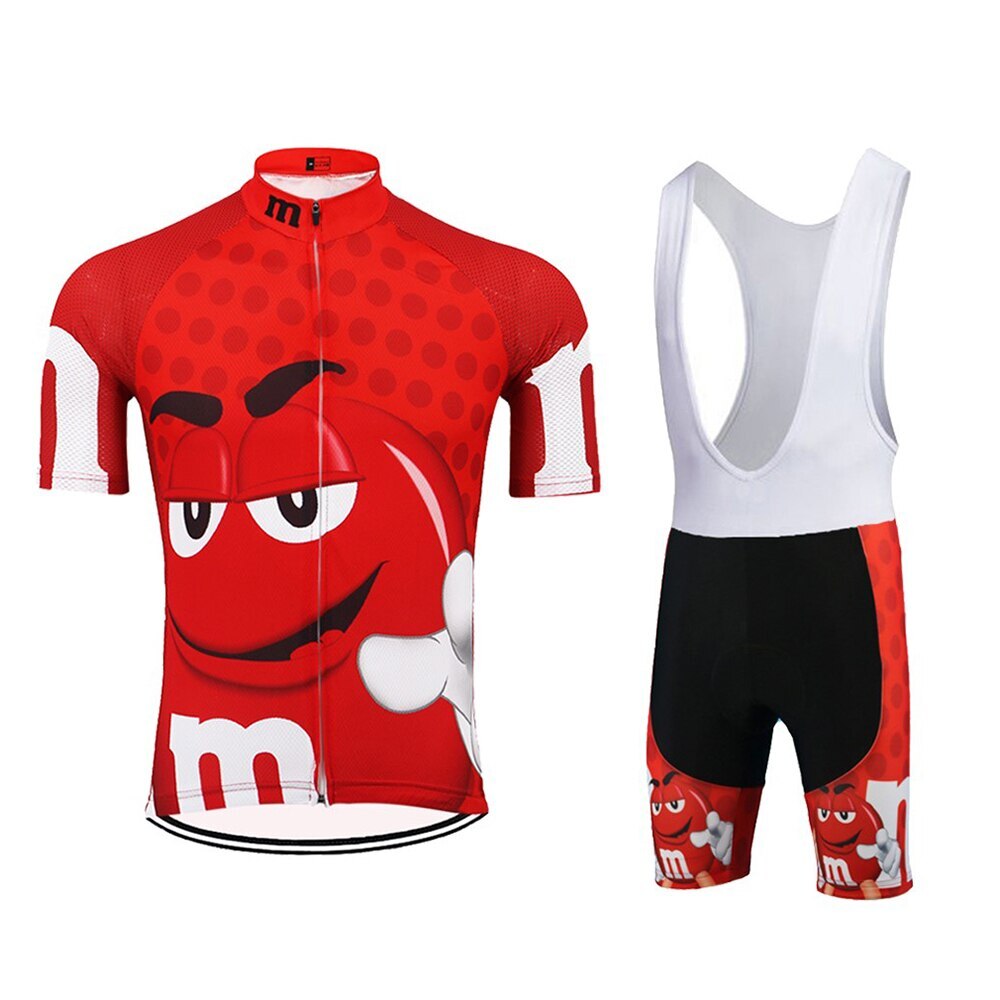Camiseta de ciclismo con dibujos animados para hombre, ropa de secado rápido para bicicleta de montaña, conjuntos de Gel, manga corta
