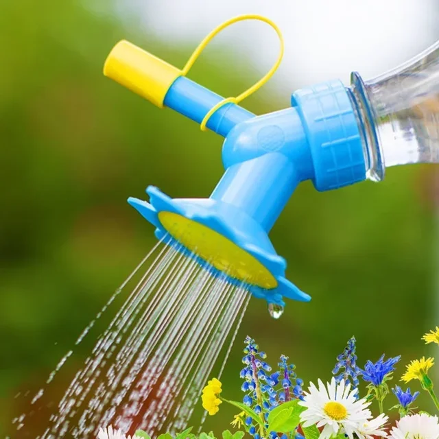 Aspersor de agua para plantas y flores de jardín, bebederos para flores, botella, regaderas, aspersor 2 en 1, boquilla de aspersor de plástico: Default Title