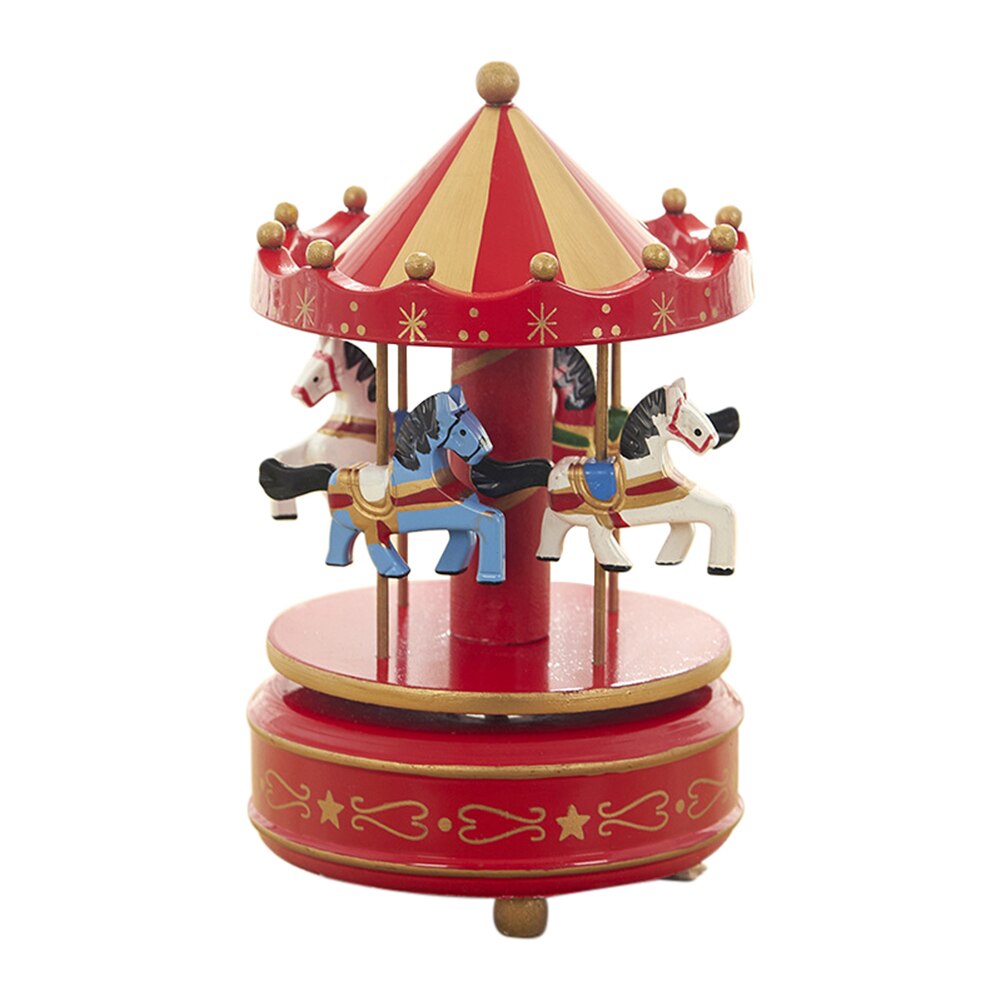 Wooden Carousel Music Box Sky City Classical Music Box Birthday Friendship Love Home Decor Valentine's Day: B