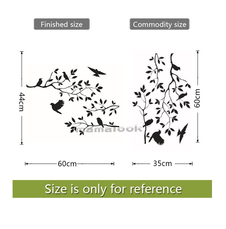 Tree Birds Vinyl wall Stickers For Home Wall Decor Stickers On The Wall Decals Living Room Decor: 02