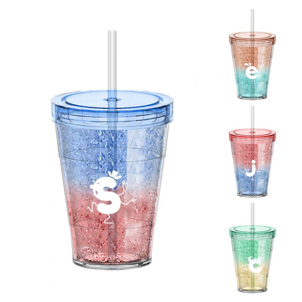 410ml Double-walled Ice Cup Nice-looking Large Capacity Healthy Cold Drinks Iced Coffee Plastic Cup for Summer Drinks Iced Cup