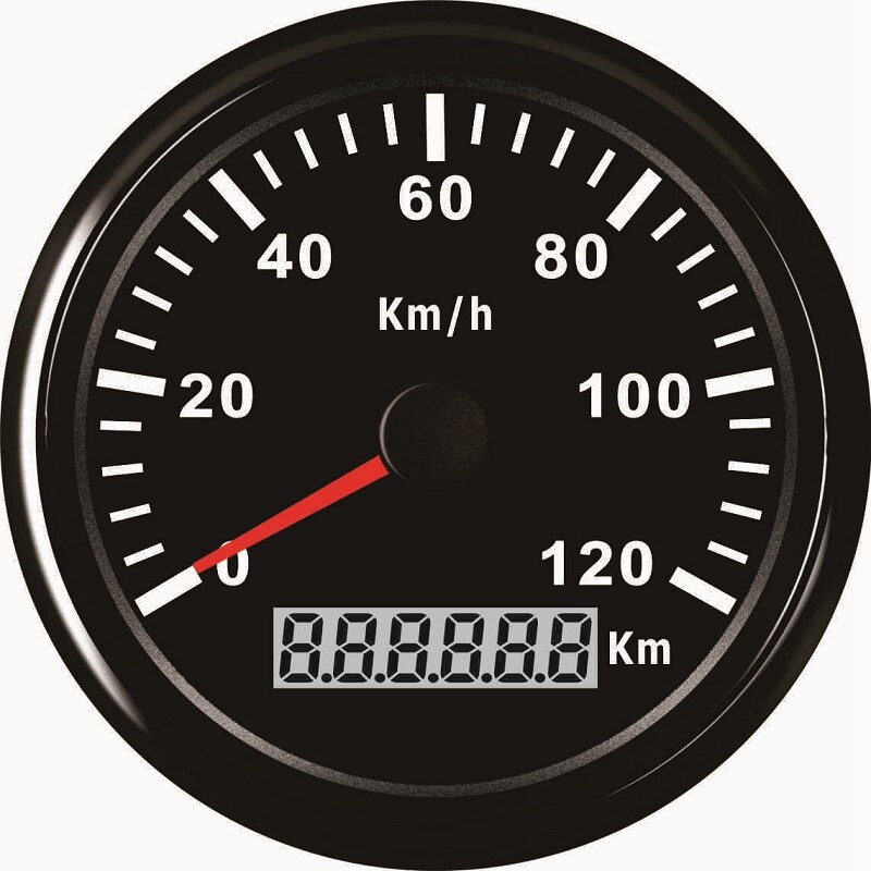 Velocímetro GPS Universal de 85mm, odómetro con indicador de velocidad de 120 km/h, con luz trasera roja, ATV, UTV, motocicleta, barco, Buggy, 12V/24V,: BN
