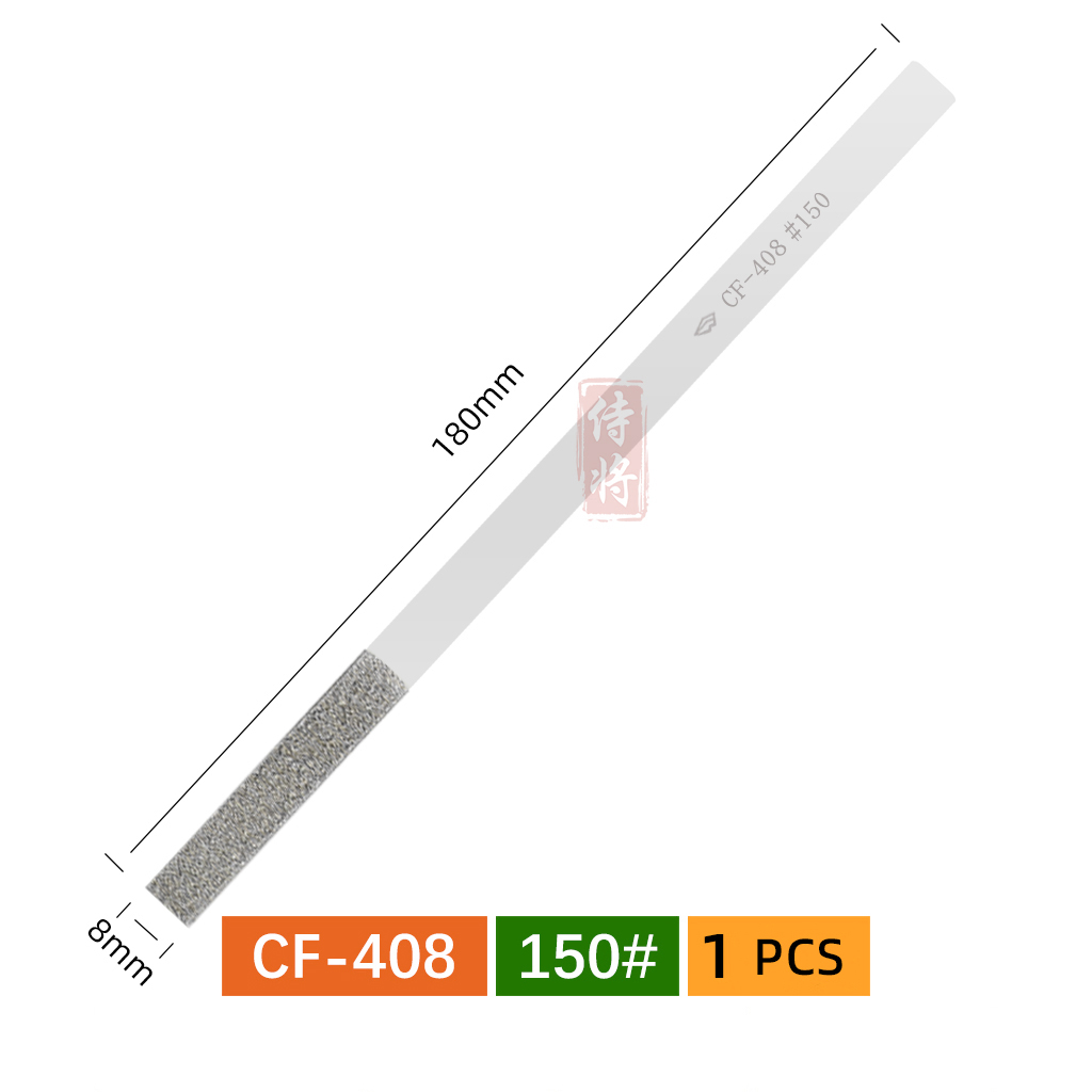 1 Uds. Lima plana de diamante con forma cónica para moler molde recortar herramientas manuales DIY CF402/404/406/408 150 # 200 # 400 #: YELLOW