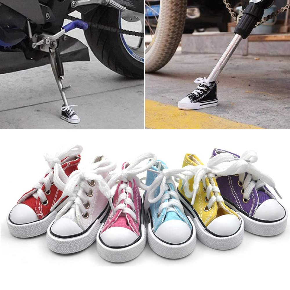 Motorfiets Side Stand Grappige Leuke Mini Schoen Voet Ondersteuning Motor Fiets Kickstand Statief Motor/Fiets Kickstand Mini Canvas Schoenen