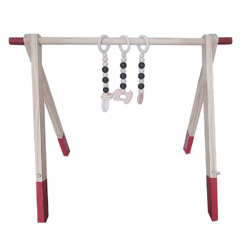 Ootdty 1Set Nordic Cartoon Baby Houten Gym Fitness Frame Rack Opknoping Hanger Speelgoed Kit Peuter Infant Kamer Decoraties: D