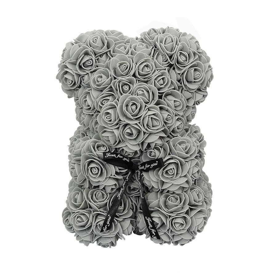 gros pas cher 25cm ours rouge Rose ours en peluche Rose fleur artificielle décoration de noël pour les femmes saint valentin: A9