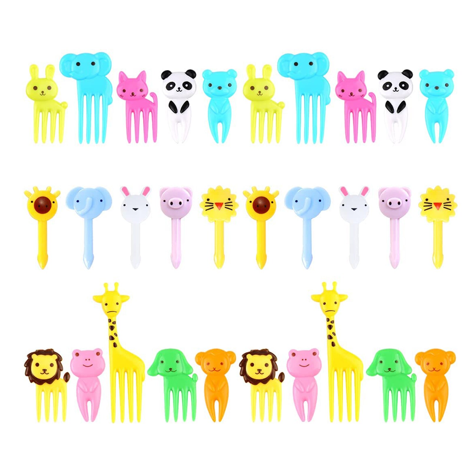30pcs Kids Fruit Fork Toothpicks Lunch Box Accessories Tableware Decorative Sign Cartoon Animal Child Food Picks Fork