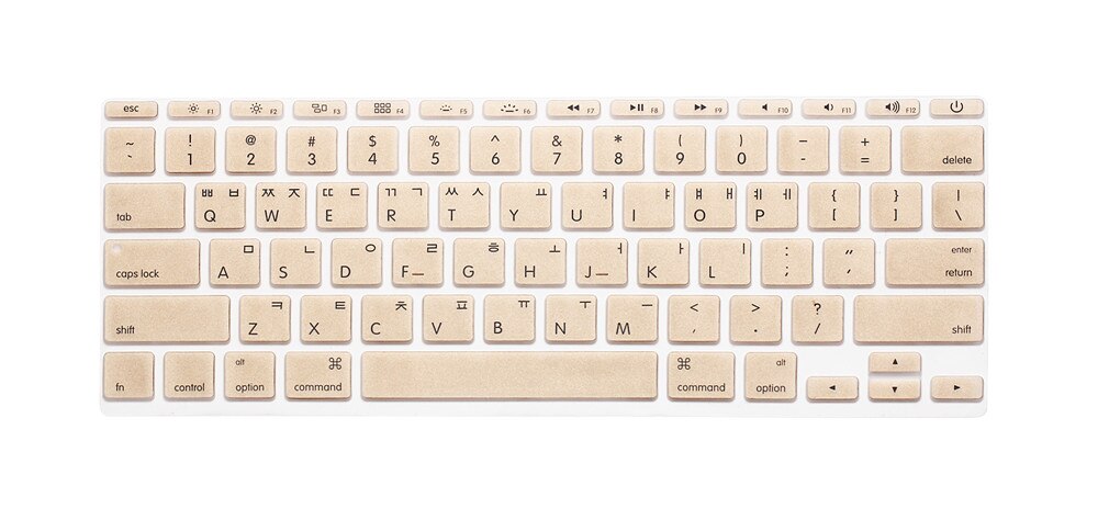 Korean Keyboard Cover for MacBook air 11 inch 11.6 air A1465 A1370 US key laptop keyboard protective film Korean display: Gold
