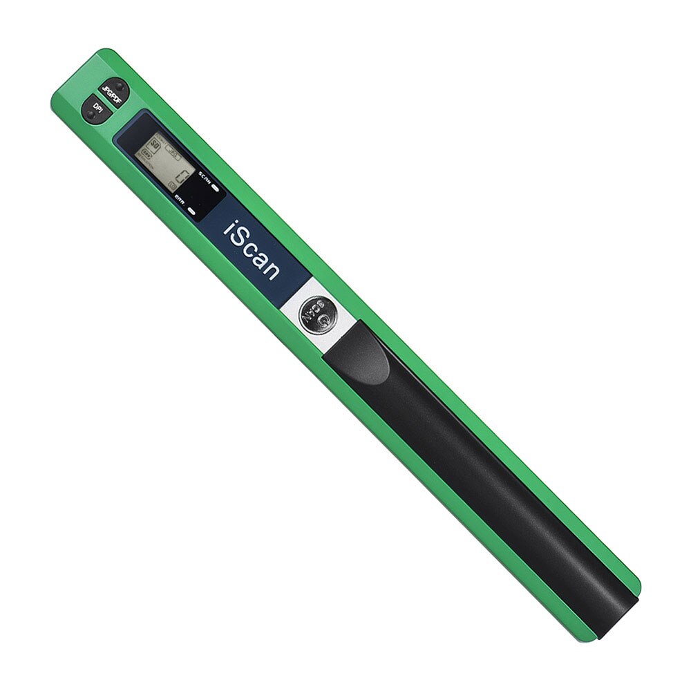 Portable Handheld Wand Wireless Document & Images Scanner A4 Size 900DPI JPG/PDF Formate LCD Display for Business Reciepts Books: Green