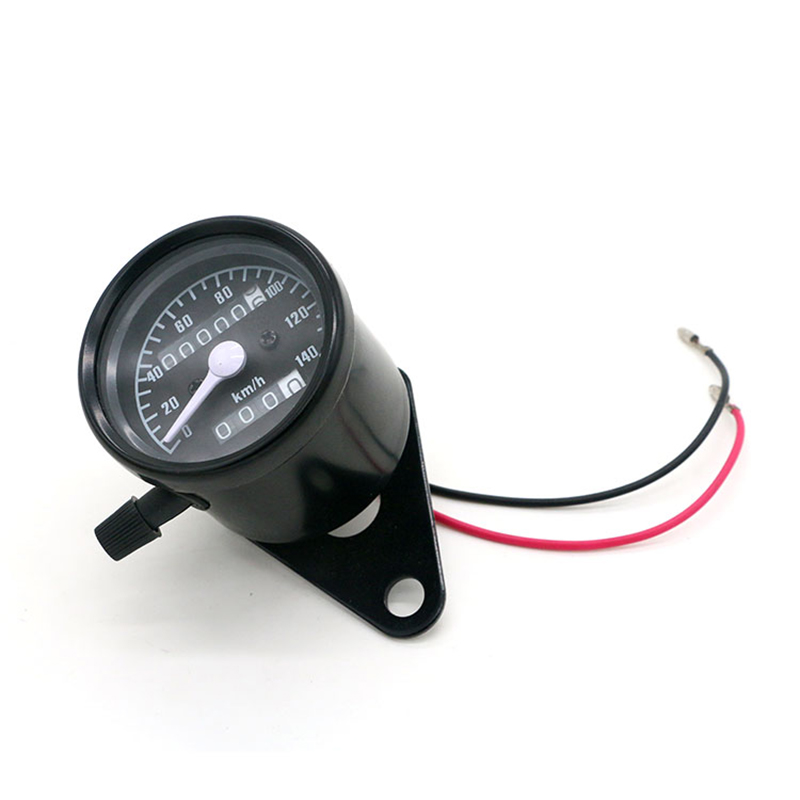 Odómetro Universal para motocicleta de 12V CC, velocímetro, tacómetro, ajuste de motocicleta, Vintage, escúter, Motor Retro, medidor negro