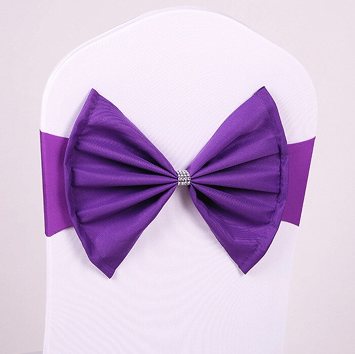 Lazo para silla de banquete de Hotel, Decoración de cumpleaños para niños, boda, , 10 colores, Spandex, rojo/azul/morado, barato, 20 unids/lote: 3