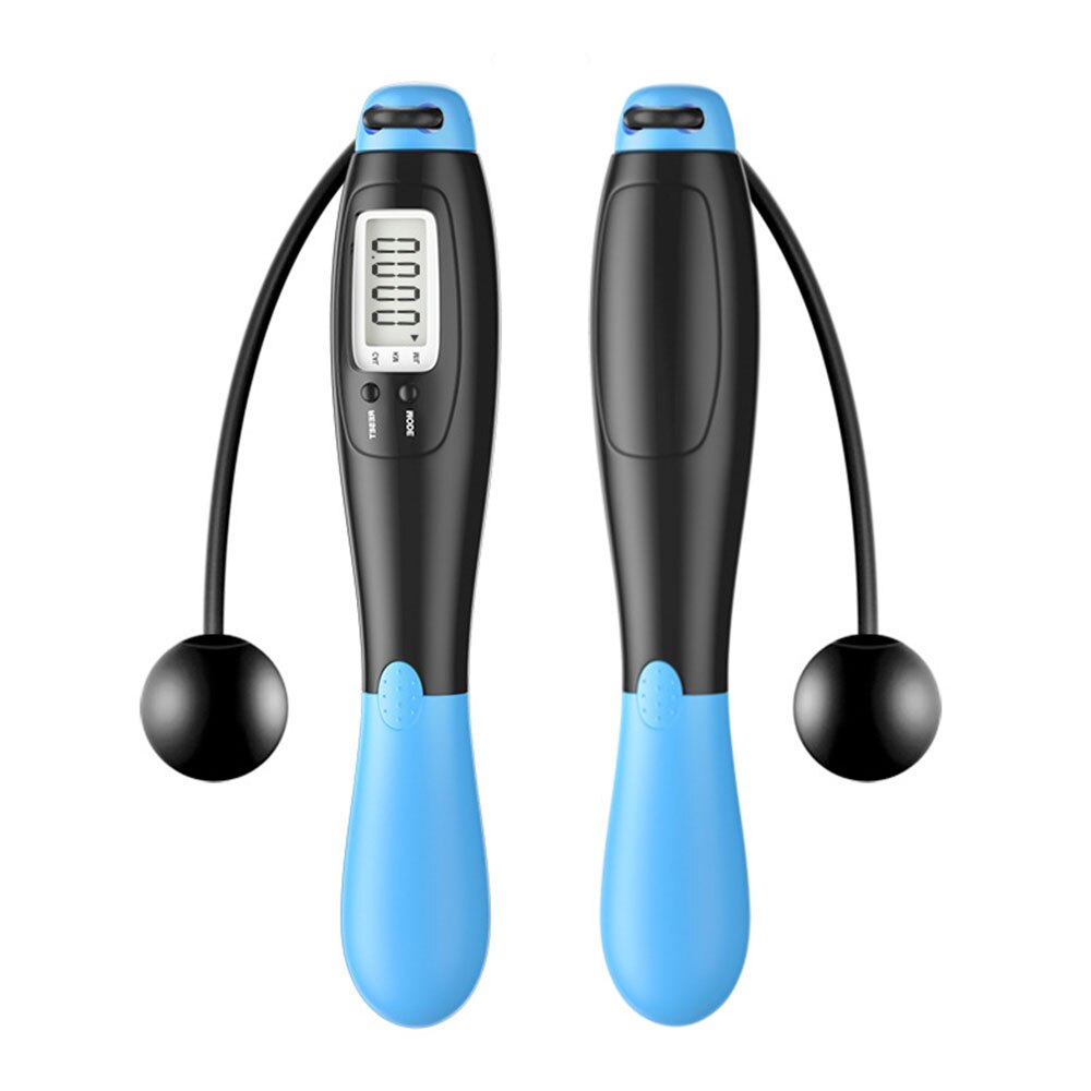 Abs Draadloze Springtouwen Tellen Springtouw Draadloze Skip Touw Draagbare Oefening Jumping Touw Workout Speelgoed: black blue