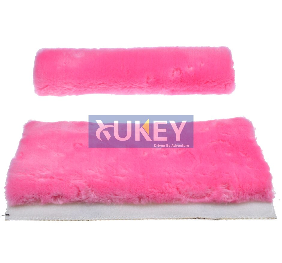 Xukey faux saueskinn ull pels auto bilbelte skulderputer dekke vinter luftig sele setebelte setetrekk bil styling rosa