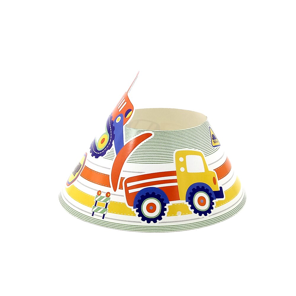 6pcs Birthday Party Paper Cap Hat For Kids Children Construction Vehicle Baby Shower Party Supplies Decoration With Elastic Band
