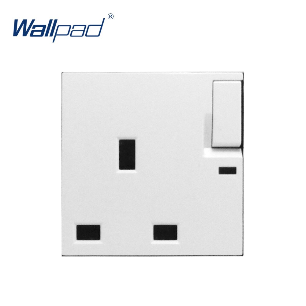 Wallpad Luxury 3 Pin 13A UK Socket With Switch Electric Outlet Function Key For Wall White And Black Plastic Module Only: White