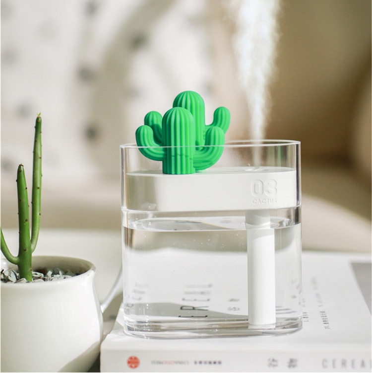 319 Clear Cactus Ultrasone Luchtbevochtiger 160Ml Kleur Licht Usb Luchtreiniger Anion Mist Maker Water Verstuiver