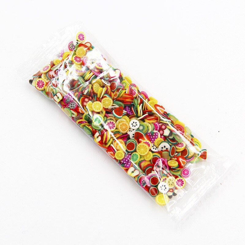 1000Pcs Nail Art Fruit Liefde Veer Diy Slices Decoratie Acryl Beauty Polymer Clay Diy Nail Sticker Tool Snelle levering