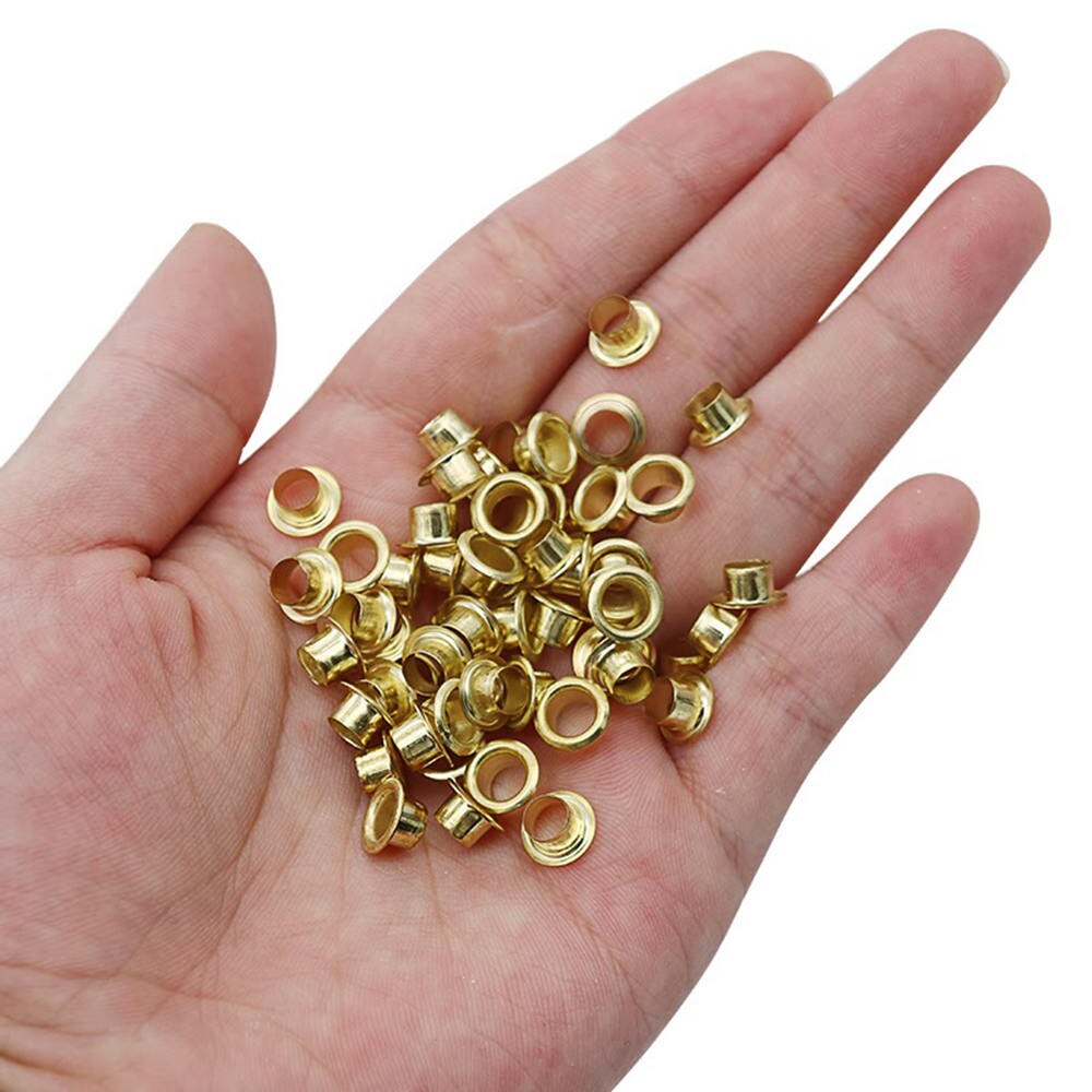 1 ensemble oeillet tissu poinçon pince cuir toile trou perforateur outil Scrapbook oeillet 100 laiton anneaux Kit bricolage manuel outils Kit