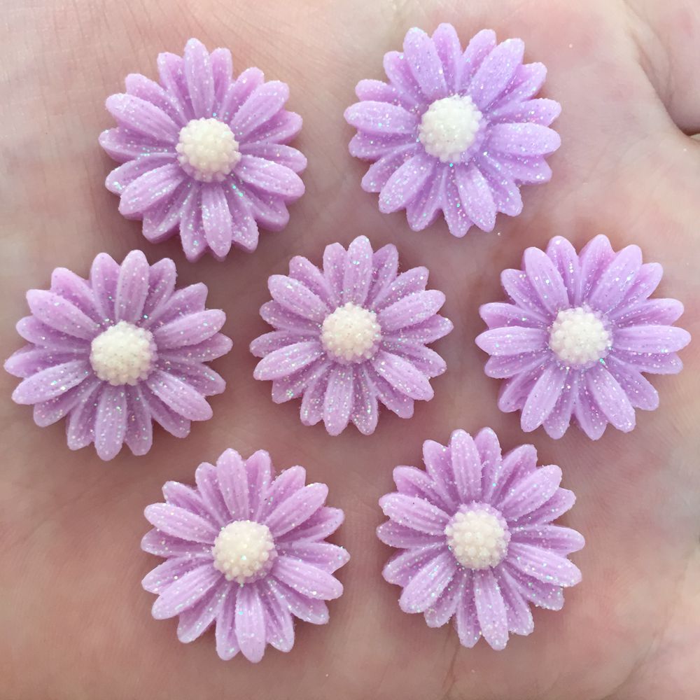 10pz resina 20mm luccichio Bepowder margherita Flatback bottoni in pietra album di ritagli abbellimenti di nozze per la decorazione di abbigliamento fai da te